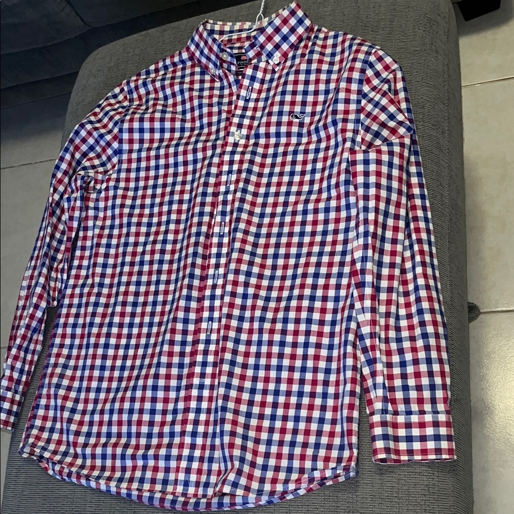 Vineyard Vines Whale Shirt button-down shirt size L (16)